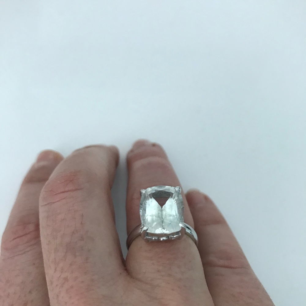 Statement Ring - Very Light Blue Topaz - image 3